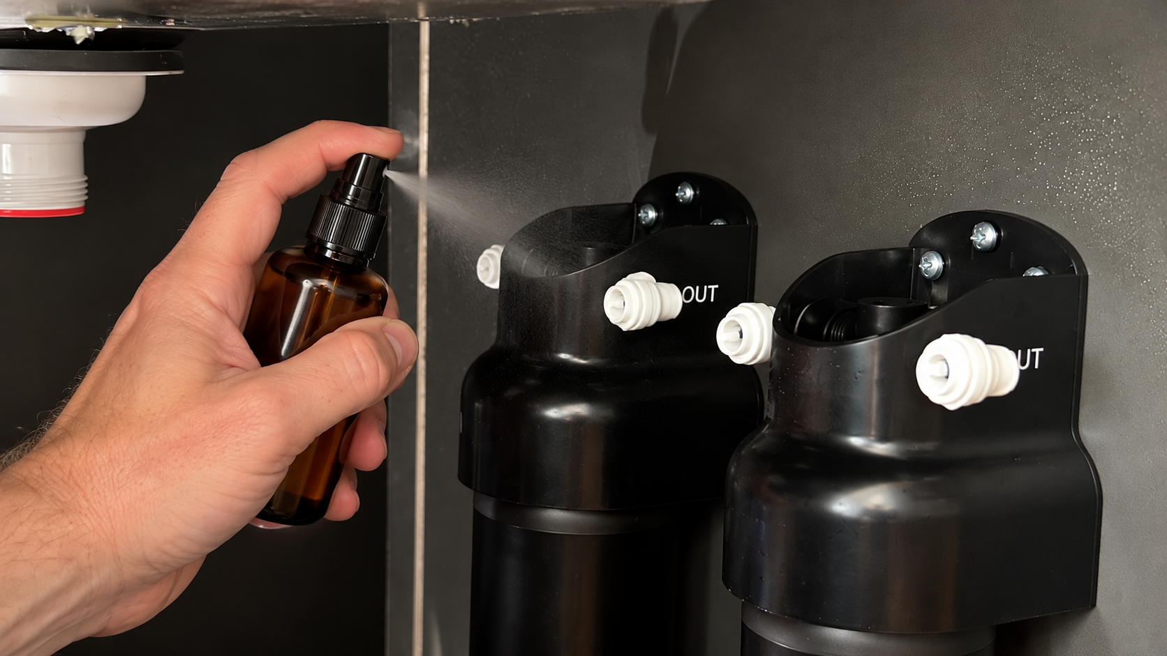 Desinfektion der Anschlüsse beim Einbau